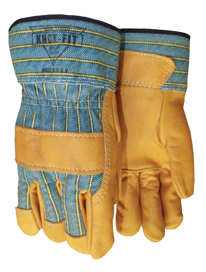thumbnail image 2 of Grain Cowhide Leather Palm, Knuckle Strap, Striped Back Gauntlet Cuff 2 of 11