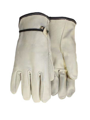 cream/tan grain leather, slip on driver glove
