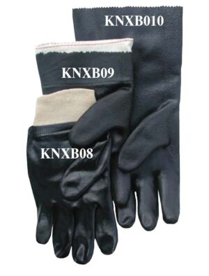 black PVC smooth finish gloves