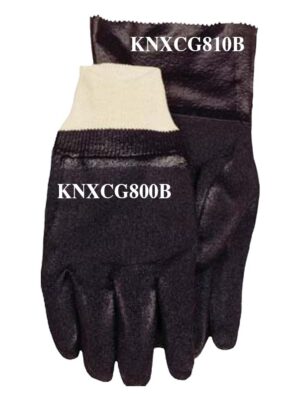 Black PVC crinkle finish glove