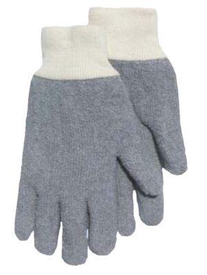 Gray mex terry, loop out, reversible, knit wrist