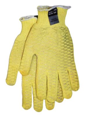 Kevlar machine knit, PVC honeycomb gloves