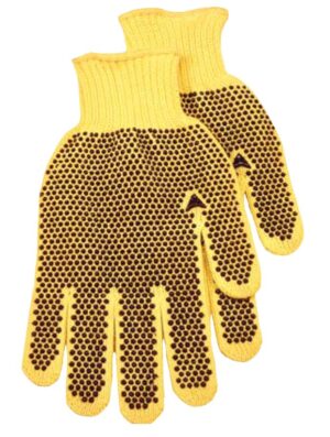 Kevlar seamless machine knit, reversible PVC dotted glove